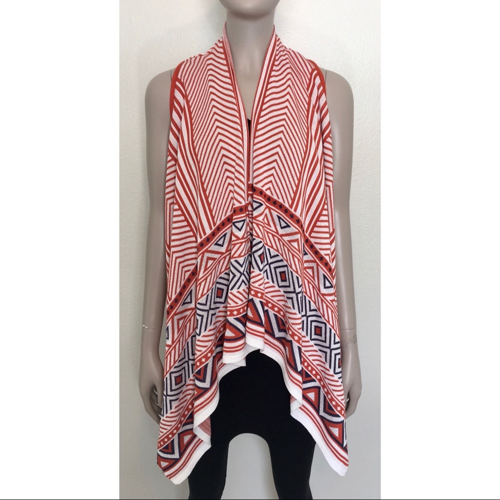 Umgee USA Geometric Print Sleeveless Duster